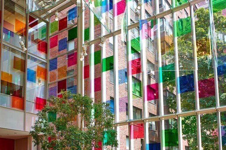 Colored Laminated Glass in Architectural features